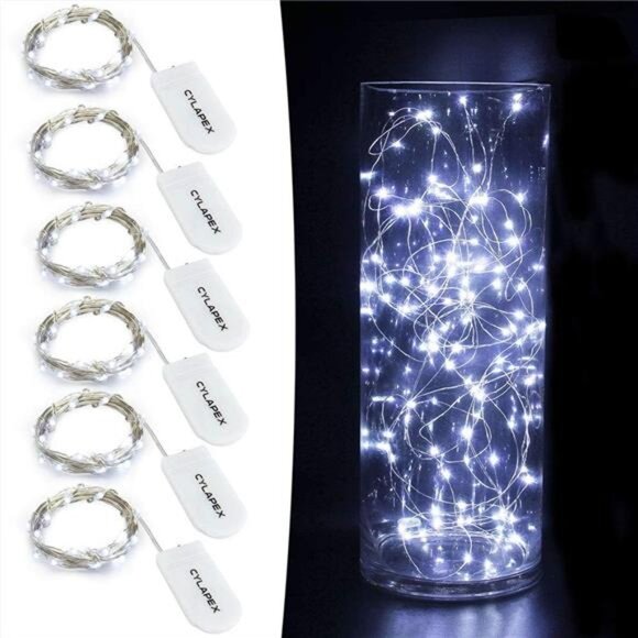 6 Pack Cool White Fairy String Lights Battery Operated Fairy Lights - Picture 1 of 8